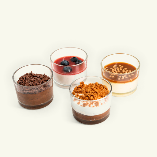 Assortment of dessert verrines cups